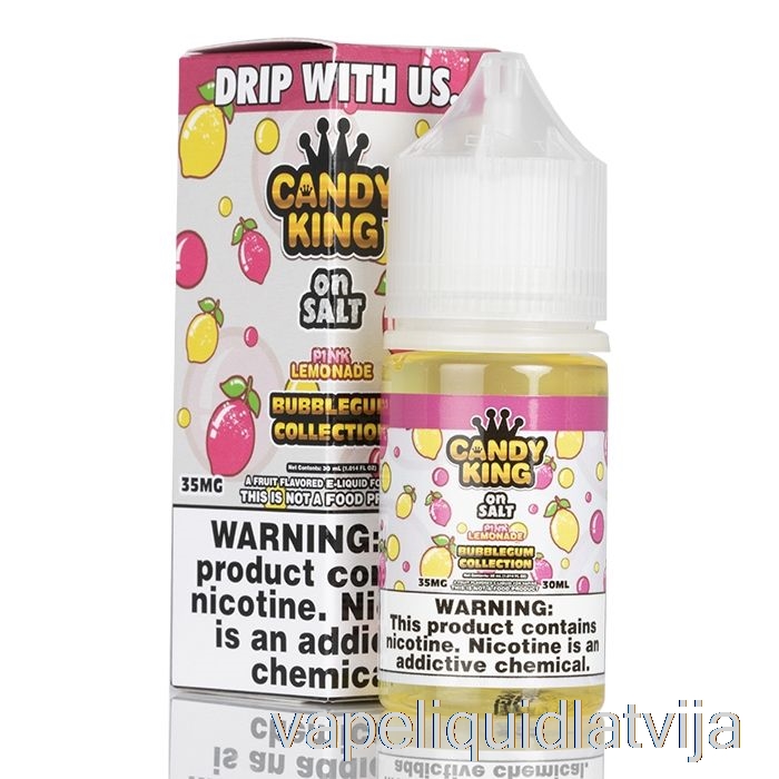 Rozā Limonādes Burbuļu Kolekcija - Candy King On Salt - 30ml 50mg Vape šķidrums